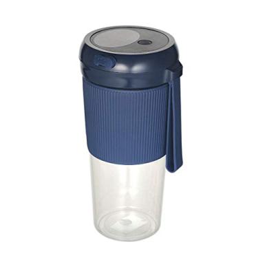 Imagem de Liquidificador Elétrico Portátil para Suco de Frutas Recarregável via USB Máquina Smoothie Copo com Tampa Anti-Vazamento Mangueira Silicone Porta Carregamento Aço Inoxidável Design Escondido Sem Fio E