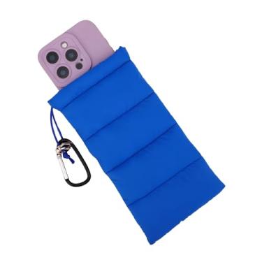 Imagem de Capa Térmica para Telemóvel, Algodão Bolsa para Telemóvel Capa Protetora Evita o Congelamento e o Sobreaquecimento com Mosquetão Ideal Atividades ao ar Livre Campismo Trilhos Esqui(Azul)