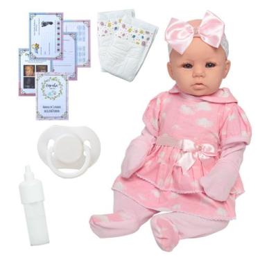 Imagem de Bebê Reborn Menina Realista Olhos Azuis Conjunto Nuvem - Cegonha Rebor