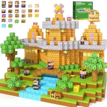 Imagem de 100 peças de blocos magnéticos - conjunto de brinquedos magnéticos para meninos e meninas 3-5 6-8 anos