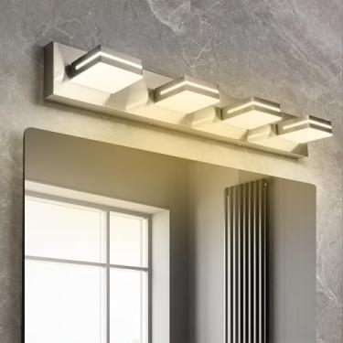 Imagem de Luz de espelho LED Arandelas de parede de banheiro 350° Rotativa de ângulo ajustável Arandela Espelho Armário Iluminação de parede para sala de estar quarto penteadeira banheiro (Luz neutra prateada