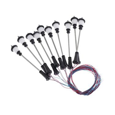 Imagem de JWQFBC Conjunto de 10 Lâmpadas de LED para Postes de Iluminação Pública em Escala 1:100 para Ferromodelismo (HO, 3V), Estilo D