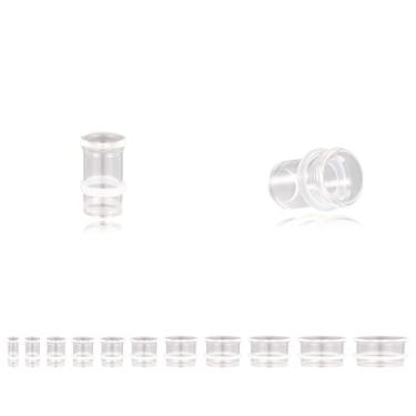 Imagem de 6ixGosh 1 par de alargadores de orelha de vidro, calibres finos de alargamento único para expansores de orelha de 6 mm a 25 mm disponíveis para mulheres e homens, 25mm(1"), Vidro, Sem Pedra Preciosa