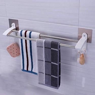 Imagem de Toalheiro com sucção com ganchos Prateleira de aço inoxidável para utensílios de cozinha de chuveiro B (B)
