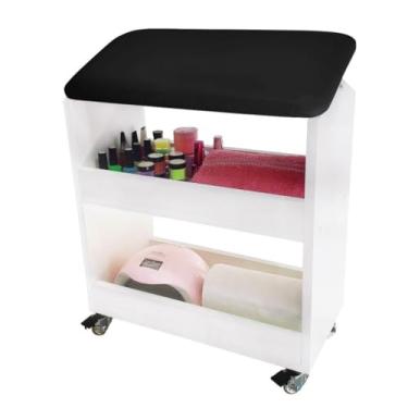 Imagem de Carrinho c/prateleiras Suporte De Pé Perna Manicure Pedicure(Preto)