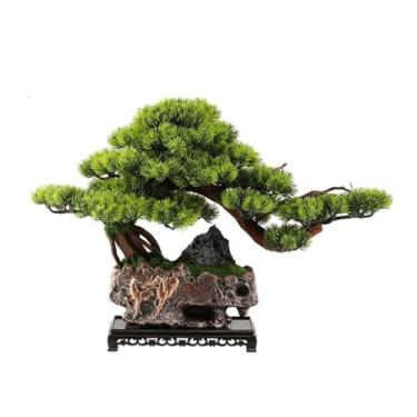 Imagem de Bonsai artificial, árvore de bonsai artificial com base retangular, sala de estar, escritório, mesa decorativa, vasos de plantas falsas, decoração de escritório