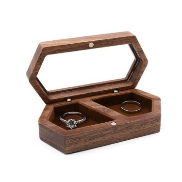 Imagem de Caixa de joias para pulseira de anéis caixa de joias organizadora de madeira caixa de joias caixa de armazenamento de brincos caixa de armazenamento pequena de madeira mini anel de viagem brincos