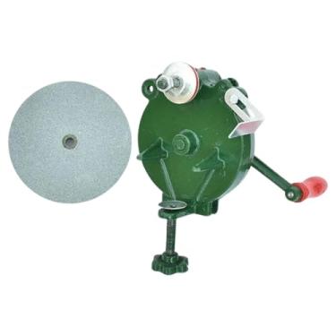 Imagem de MotiveTech Afiador manual com manivela e pedra de amolar de grão fino. Ferramenta de afiar doméstica manual, 5inch