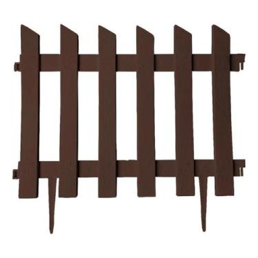 Imagem de Cerca Decorativa Kit15 Jardim Ripa Plástico Marron P Faz 5,2 - UNI ECC