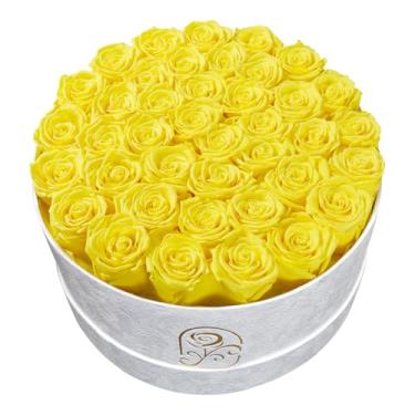 Imagem de Presentes para mulheres, caixa de flores de rosas preservadas, caixa de veludo de luxo com 40 rosas, flores preservadas, presente romântico para ela, esposa, namorada, aniversário, aniversário de