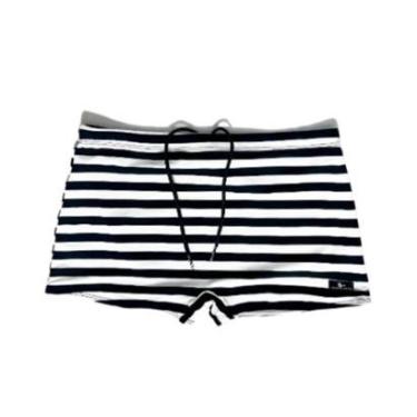 Imagem de SUNGA ADULTO BOXER LISTRA PRETO COM BRANCO-Masculino