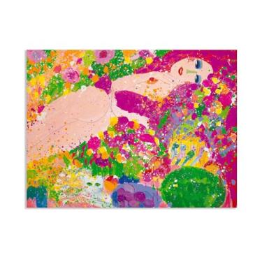 Imagem de Pintura em tela Walasse Ting It Is Very Hot Here famosa reprodução de arte floral expressionismo abstrato impressão de arte decoração de parede para sala de jantar 42 x 30 cm (17 x 12 polegadas