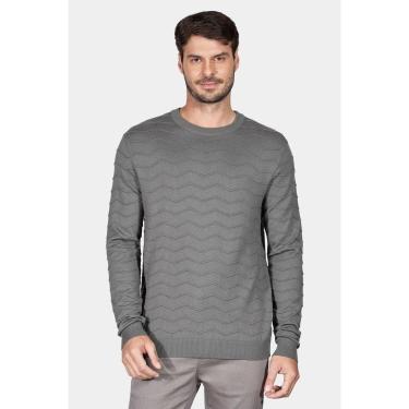 Imagem de Tricot Aramis Manga Longa Jacquard Zigue Zague Grafite-Masculino