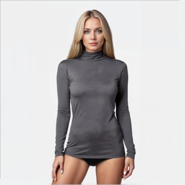 Imagem de Camiseta Térmica Proteção UV Feminina Gola Alta Manga Longa Cor:;Tamanho:PP;Gênero:Feminino-Feminino