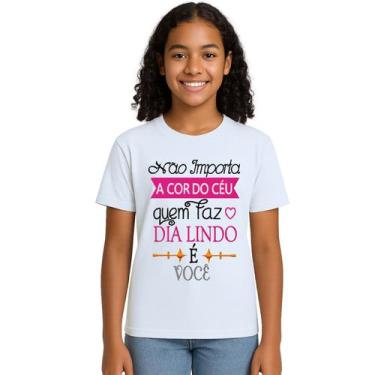 Imagem de Camiseta O Dia Lindo É Você Estampa Personalizada - Use P4, Branco, Ju