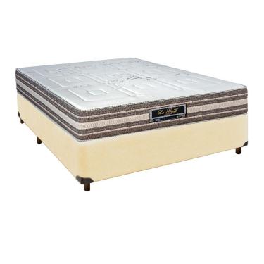 Imagem de Cama Box Bege Casal + Colchão Molas Ensacadas Legriff Sankonfort