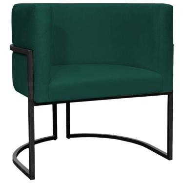 Imagem de Poltrona Luna Suede Cores Base De Ferro Preta - Verde, Suede