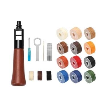 Imagem de Kit De Costura Em Couro Com Agulha E Linha, Ferramentas DIY Para Artes