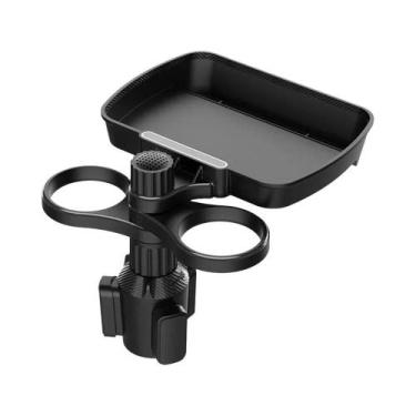 Imagem de Ajustável 360 graus Suporte Duplo Rotativo Para Copos, Bandeja Multifu