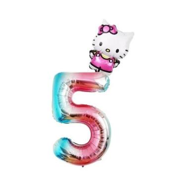 Imagem de Conjunto De Balões De Folha Hello Kitty 2 Peças Decorações Para Festa 