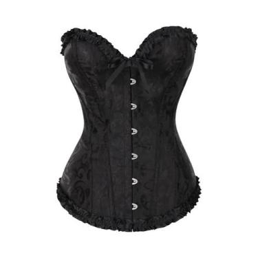 Imagem de Corset Gótico Steampunk plus Size Sem Mangas Vintage Bustier Torso Lon