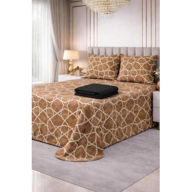 Imagem de Kit Cobre Leito Romance Super King 3pç + Lençol De Elástico - 200 Fios