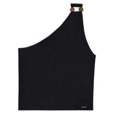 Imagem de Blusa De Um Ombro Só Canelada Com Aviamentos-Feminino