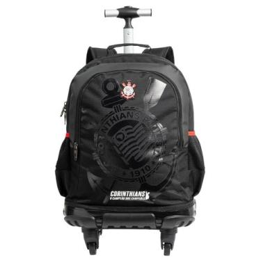 Imagem de Mochila Escolar 4 Rodas Alças Luxo Corinthians Sccp - Xeryus