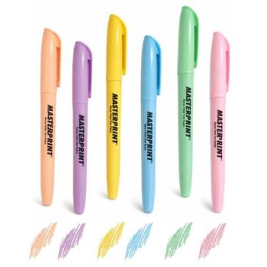 Imagem de Kit Caneta Marca Texto Tons Pastéis Masterprint 6 Unidades - Kit Marca