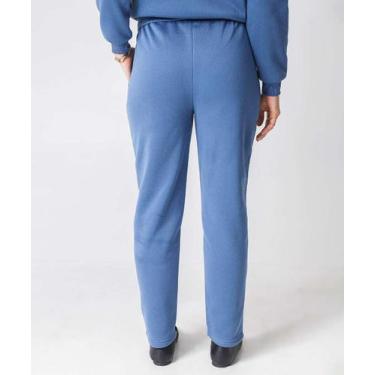 Imagem de Calça Moletom Feminina Reta Frizo Marisa Azul-52173, Azul, GG