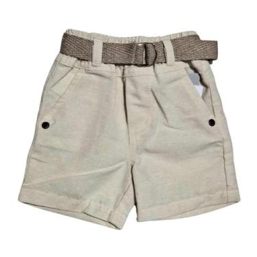 Imagem de Bermuda roupa para Batizado Menino social linho off white - Manulele M