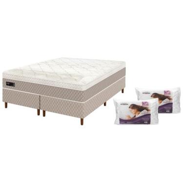 Imagem de Cama Box (Box + Colchão) Queen Umaflex Bipartido - Molas Ensacadas 56m