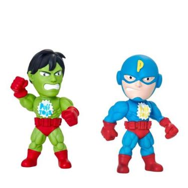 Imagem de Kit 2 Bonecos 17cm Super Heróis Liga Da Justiça Vingadores Brinquedo D