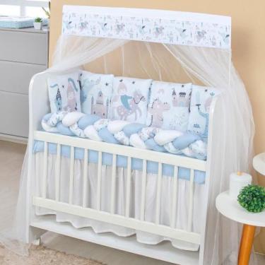 Imagem de Kit Mini Berço Trança 13 peças para Bebê Menino Principe - AVM Enxovai
