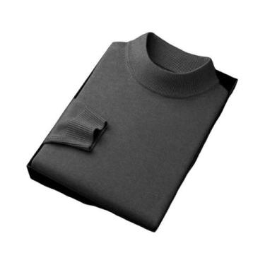 Imagem de Suéter Masculino De Tricô Gola Alta Quente Para Outono/Inverno Com Man