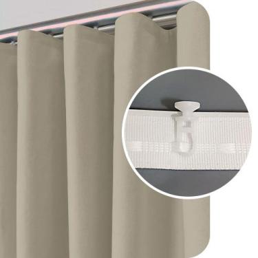 Imagem de Cortina Blackout De Tecido 100% Vedação Trilho Suisso 2,60x2,80m Marfi