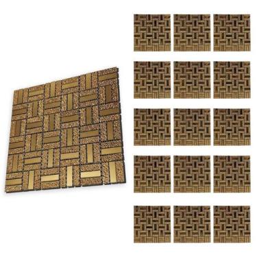 Imagem de Pastilha De Vidro Adesiva Kit 15 Uni Parede Banheiro Cozinha Sala Deco