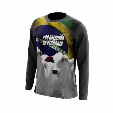 Imagem de Camisa Manga Longa Brasil do Agro Os menino da Pecuária Proteção Uv Re