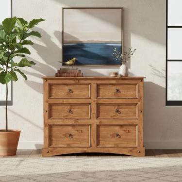 Imagem de Cômoda 6 Gavetas Madeira Maciça - moblix, Marrom