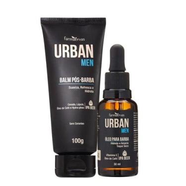 Imagem de Kit Balm Pós Barba Creme Loção E óleo Hidratante Para Barba Urban Men 