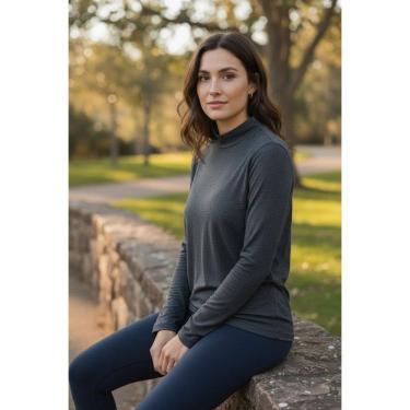 Imagem de Blusa Segunda Pele Térmica Feminina - Blusa Flanelada Gola Redonda