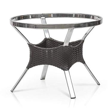 Imagem de Mesa redonda de alumínio com detalhes em fibra sintética