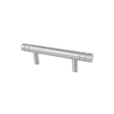 Imagem de Puxador Barra Acetinado Com Friso Externo Alumínio 0210 Pauma, 96 mm