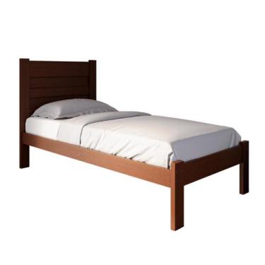 Imagem de Cama De Solteiro Madeira Maciça Com Estrado Reforçado Antirruído Estil