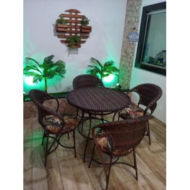 Imagem de Conjunto de Mesa Fibra Sintética Amsterdã - 4 Poltronas + 1 Mesa - Tec