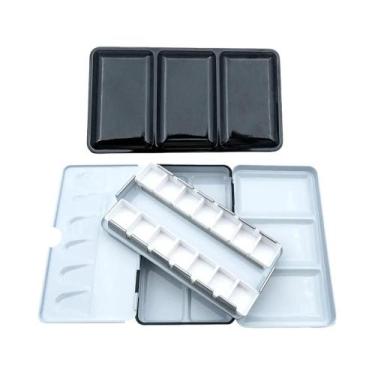 Imagem de Paleta De Metal Vazia Com 14 Meias Pastilhas Para Aquarela, Estojo De 