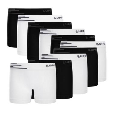 Imagem de Combo 10 Cueca Kids Microfibra Infantil Lupo Sem Costura, Preta e bran