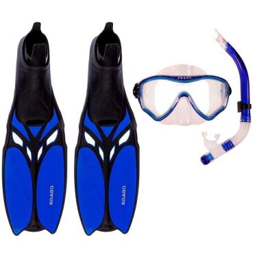 Imagem de Kit de Mergulho Máscara+Respirador+Nadadeira Cetus Cobia Pro Blue-Unissex