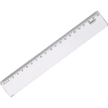 Imagem de Régua Maxcril New Line Cristal com Marcações em cm e mm 20CM 1 Unidade Transparente