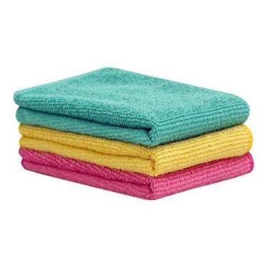 Imagem de Kit 3 Panos Camesa Flanela Microfibra Limpeza Multiuso Ultra Absorvent